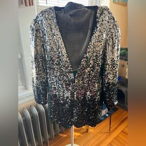 Vintage Modi Sequin Black and Silver Women's Jacket